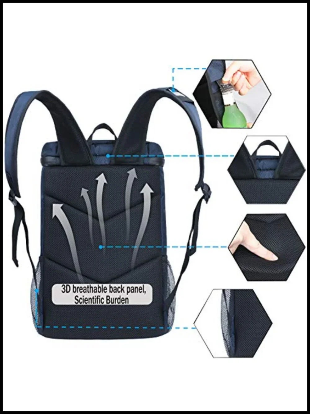 Insulated Cooler Backpack Leak Proof Waterproof Lunch Travel Hiking Camping